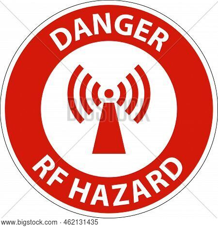 Danger Rf Hazard Sign On White Background