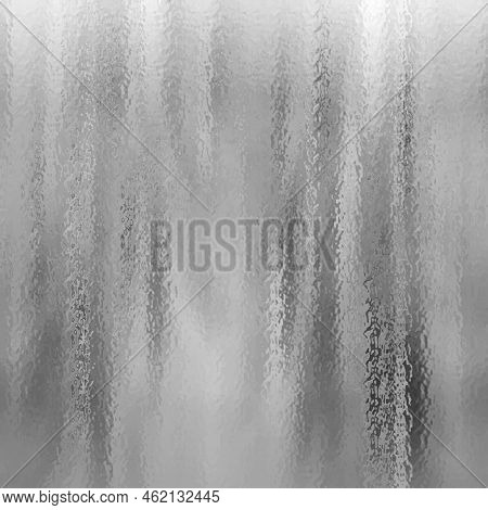 Transparent, Matte White And Grey Frosted Glass, Blur Effect. Stained Glass Decorative Background. V