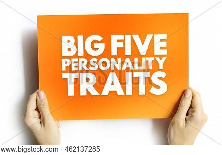 The Big Five Personality Traits - Suggested Taxonomy, Or Grouping, For Personality Traits, Text On C