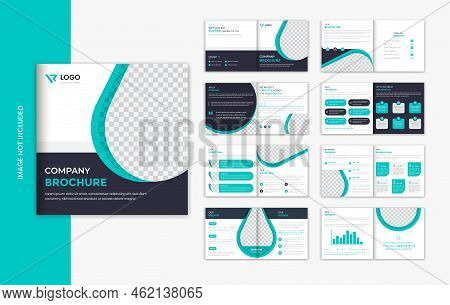 Corporate Square 16 Pages Brochure Design, Company Profile Brochure Vector
