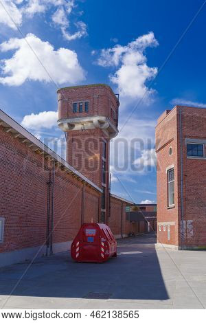 Enschede, Netherlands - April 30, 2022: Modern Architecture In Roombeek. The District Is Best Known 