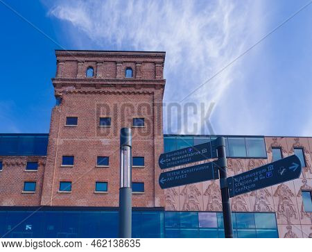 Enschede, Netherlands - April 30, 2022: Modern Architecture In Roombeek. The District Is Best Known 