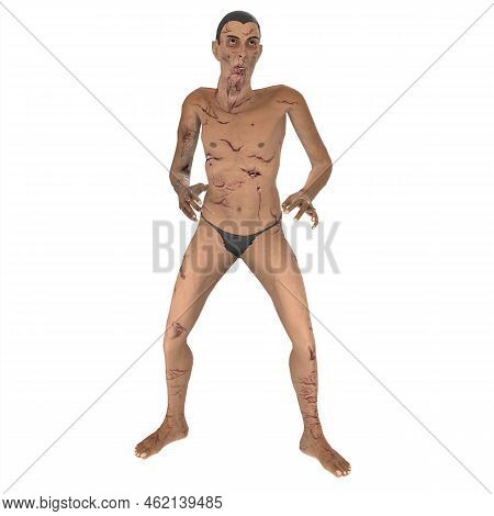 3d Rendering Of Biter Zombie Illustration Design