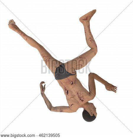 3d Rendering Of Biter Zombie Illustration Design