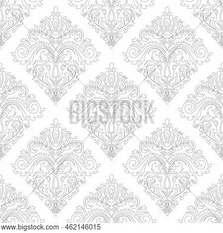 Classic Seamless Vector Pattern. Damask Orient Ornament. Classic Vintage Light Background. Orient Pa