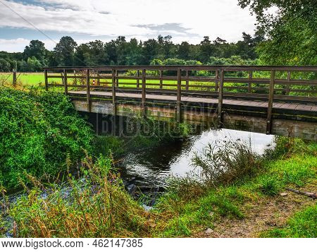 hiking at the berkel river in germany
