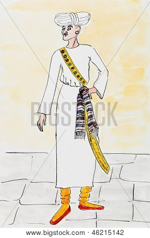 Homme arabe en costume traditionnel