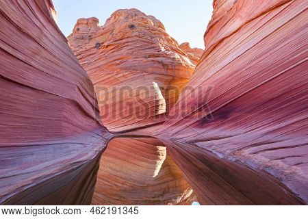 The Wave, Arizona, Vermillion Cliffs, Paria Canyon State Park in the USA. Amazing natural background