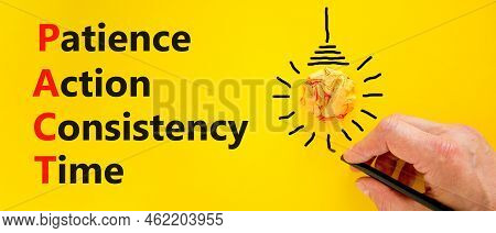 Pact Patience Action Consistency Time Symbol. Concept Words Pact Patience Action Consistency Time On
