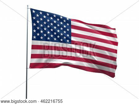 Usa Waving Flag With Isolated White Background
3d Flag