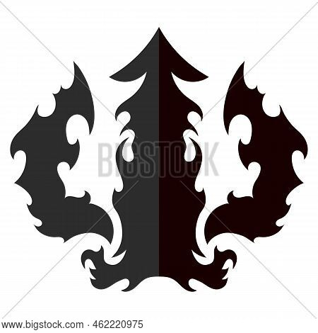 Trident Silhouette Icon Isolated On White Background.