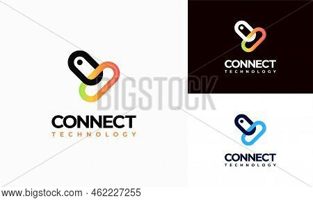 Link Connection Technology Logo Designs Concept Vector, Digital Link Logo Template Vector