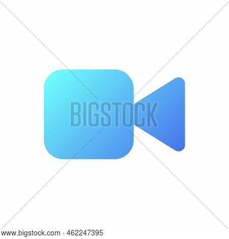 Video Call Pixel Perfect Flat Gradient Two-color Ui Icon. Videotelephony. Conversation With Camera. 