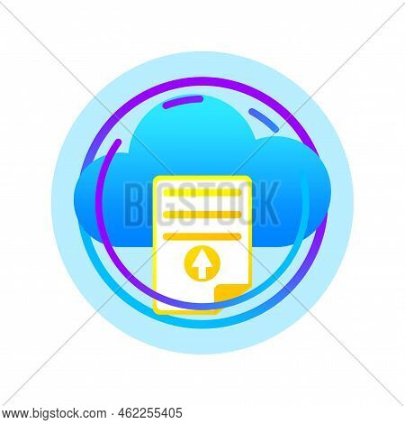 Cloud Upload Files. Vector Illustration. Stock Image.