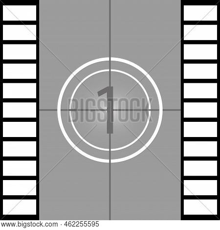Frame Film Number. Cinema Move Background. Grunge Background. Vector Illustration. Stock Image.
