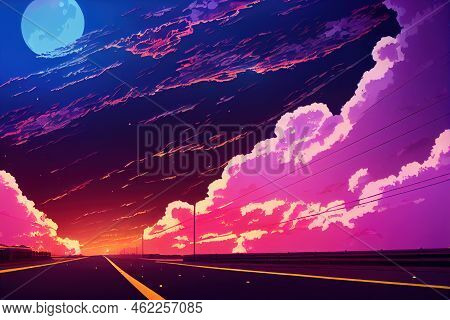 Anime Style, Expressway Night View , Anime Style U1 1