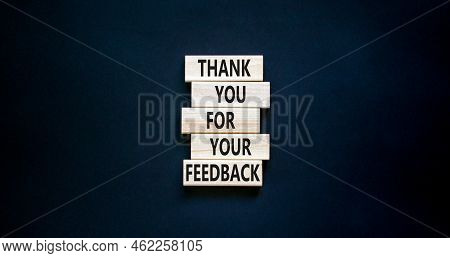 Thank You For Feedback Symbol. Concept Words Thank You For Your Feedback On Wooden Blocks On A Beaut