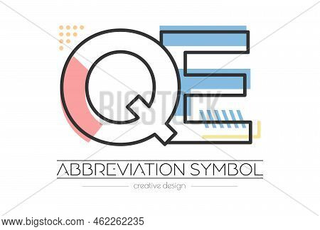 Letters Q And E. Merging Of Two Letters. Initials Logo Or Abbreviation Symbol. Vector Illustration F