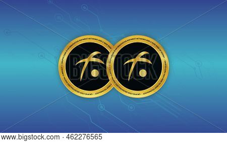 Fusion Virtual Currency Images. 3d Illustrations. Coin Logo