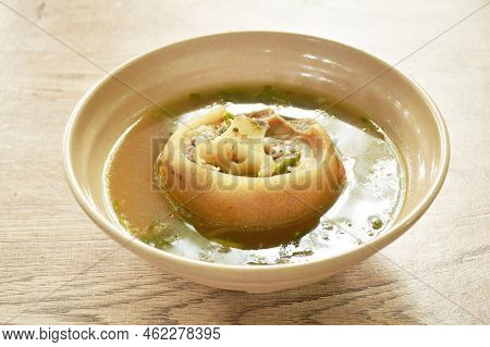 Boiled Chop Ox Tail Spicy And Sour Tom Yum Soup On Bowl