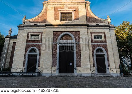 Uccle, Brussels Capital Region - Belgium - 08 20 2020 Facade Of The Saint Peter Church Of Uccle