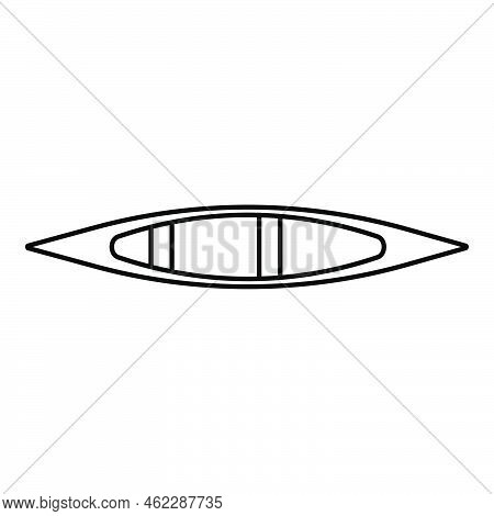 Icon Vector Boat Line Top View And Symbol Ship Transportation Outline. Sailboat Illustration Design 
