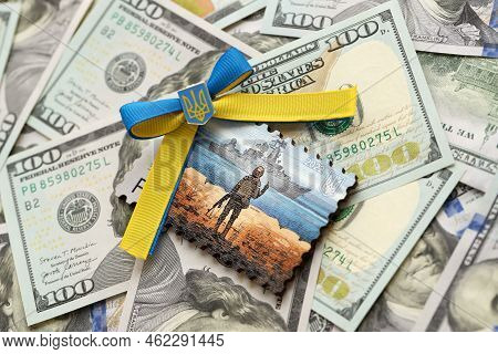 Ternopil, Ukraine - September 2, 2022 Famous Ukrainian Postmark With Russian Warship And Ukrainian S