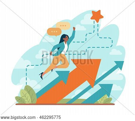 Leadership Concept. Manager Leading A Workteam Towards Success