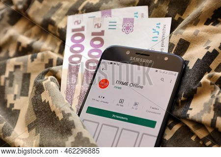 Ternopil, Ukraine - April 24, 2022: Pumb Banking Application On Smartphone Screen. Pumb Is Important