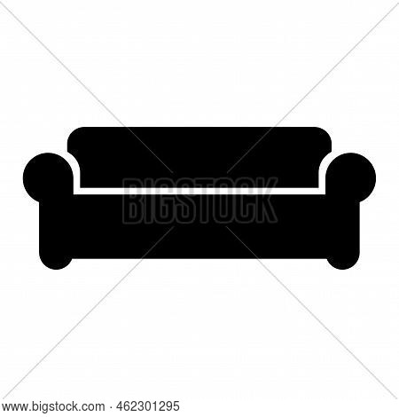 Black Sofa Icon. Vintage Design. Design Element. Vector Illustration. Stock Image.
