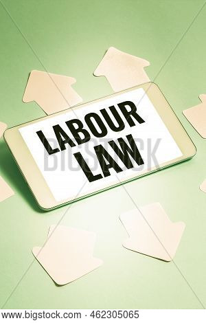 Hand Writing Sign Birth Life Date. Word For Rules Implemented By The State Between Employers And Emp