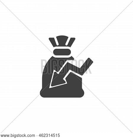 Bankruptcy Risk Vector Icon. Financial Crisis Filled Flat Sign For Mobile Concept And Web Design. Ec