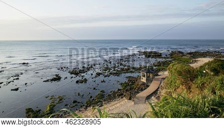 Sea coastline in shimen district of new taipei
