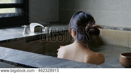 Woman enjoy her hotspring xinbeitou