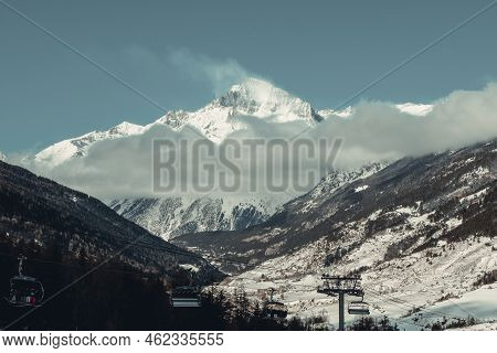 Ski Slopes Of Val Cenis In The Vanoise Park, France