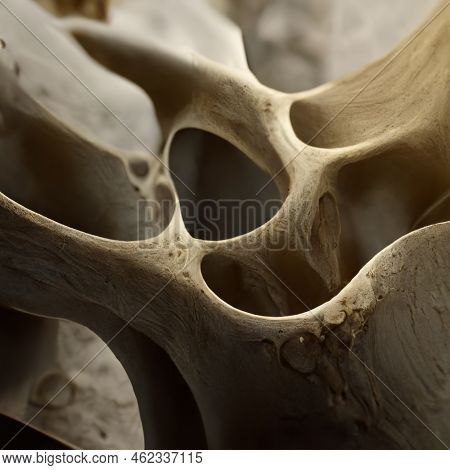 Macro View Of Bone Spongy Structure Illustration