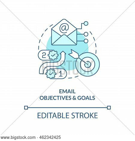 Email Objectives And Goals Turquoise Concept Icon. Lead Nurturing Campaign Abstract Idea Thin Line I