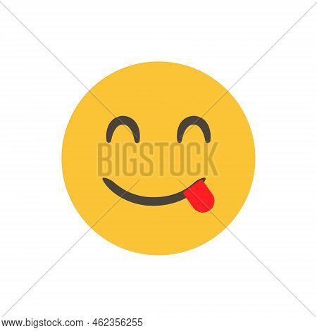 Tasty, Deliciuos, Yum. Funny Yellow Emoticon. Smiling Emoticon Character Design. Isolated 3d. Vector