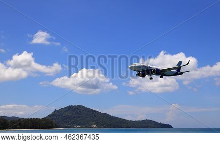 Puket Thailand - May 2022: Airliner Or Passenger Plane Indigo Airbus A320 Neo Landing To Airport Nex