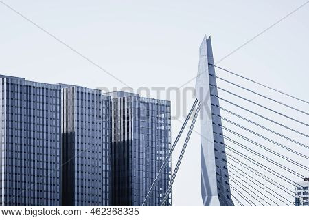 Rotterdam, Netherlands - May 8, 2022: De Rotterdam Skyscraper Designed By Rem Koolhaas Architect And