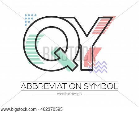 Letters Q And Y. Merging Of Two Letters. Initials Logo Or Abbreviation Symbol. Vector Illustration F