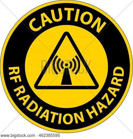 Caution Rf Radiation Hazard Authorized Only Sign On White Background
