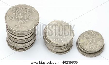 Collection of Saudi Coins Currency towers