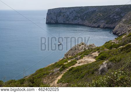 View On Bay Fort Santo Antonio De Belixe In Algarve, Portugal.