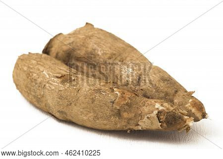 Fresh Cassava Root Isolated On A White Background