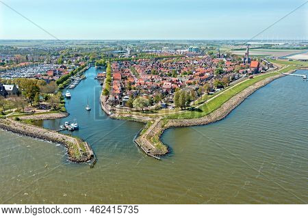 Aerial From The City Medemblik In The Netherlands