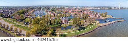 Aerial Panorama From The City Medemblik In The Netherlands