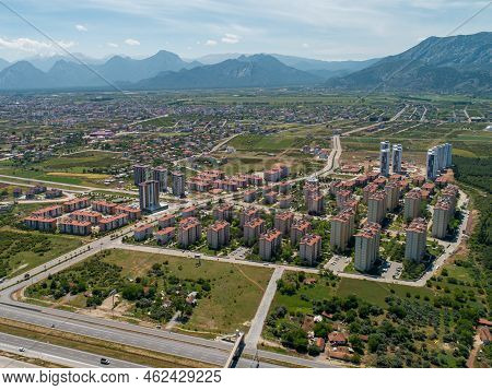 Antalya, Turkey - September 27, 2022: Aerial View Of Toki Social Housing Built In Rural Area In Anta