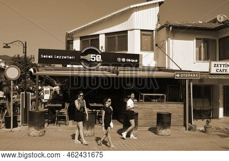 Akyaka - slow city in Turkey.August 1,2021. Mugla,Turkey