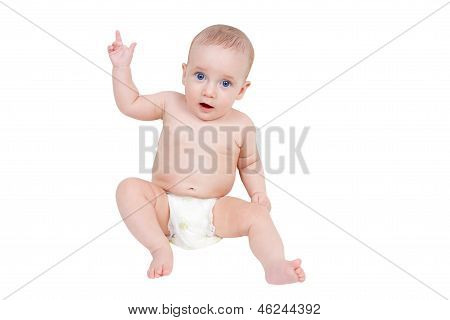Sechs Monate Baby zeigt seine Finger